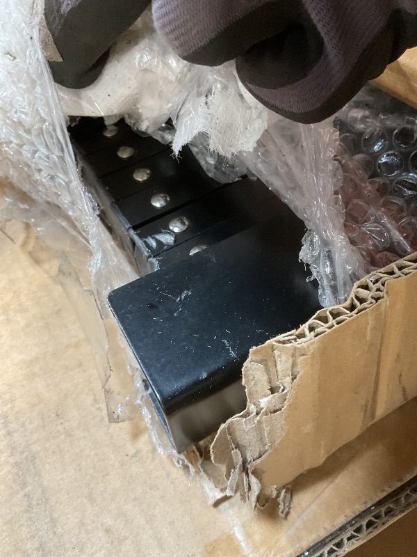 Photo 1 of **SCRAPE DAMAGE**Single Folding Security Gate, 85" H x 85" W Flexible Expanding Security Gate, Folding Driveway Door Gate, Aluminum Security Gate, 360°Rolling Barricade Gate, Scissor Gate or Door, Black