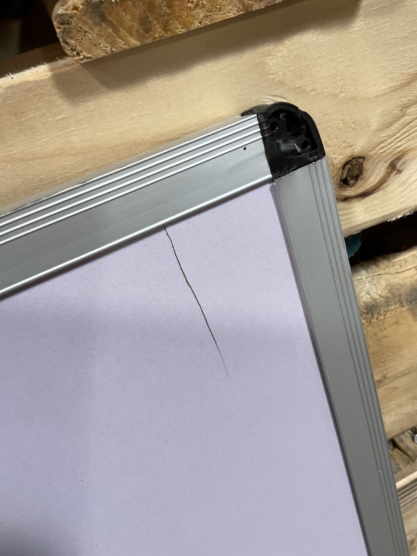 Photo 1 of **SCRATCHES. DIRT. SCRAPES**VIZ-PRO Dry Erase Board/Whiteboard, 60 x 48 Inches, Wall Mounted Board for School Office and Home 5' x 4'