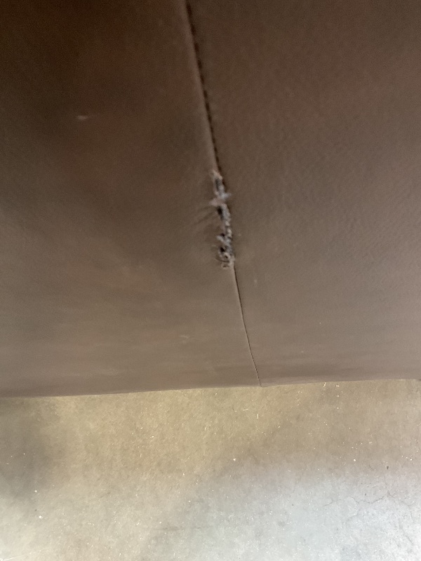 Photo 1 of **SCRAPES. SCRATCHES. DIRT. BOTTOM FABRIC IS COMING LOOSE**Signature Design by Ashley Colleton Classic Leather Match Sofa with Nailheads, Dark Brown