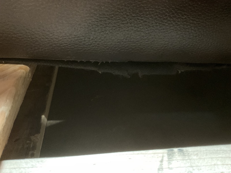 Photo 1 of **SCRAPES. SCRATCHES. DIRT. BOTTOM FABRIC IS COMING LOOSE**Signature Design by Ashley Colleton Classic Leather Match Sofa with Nailheads, Dark Brown