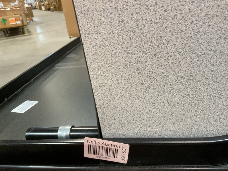 Photo 1 of **CHIPPED. SCRAPE DAMAGE ALONG LIP, CORNER POPPING OUT**60" GRAY GRANITE THERMAL-FUSED LAMINATE TOP FOLDING SEMINAR TABLE WITH PANEL LEGS