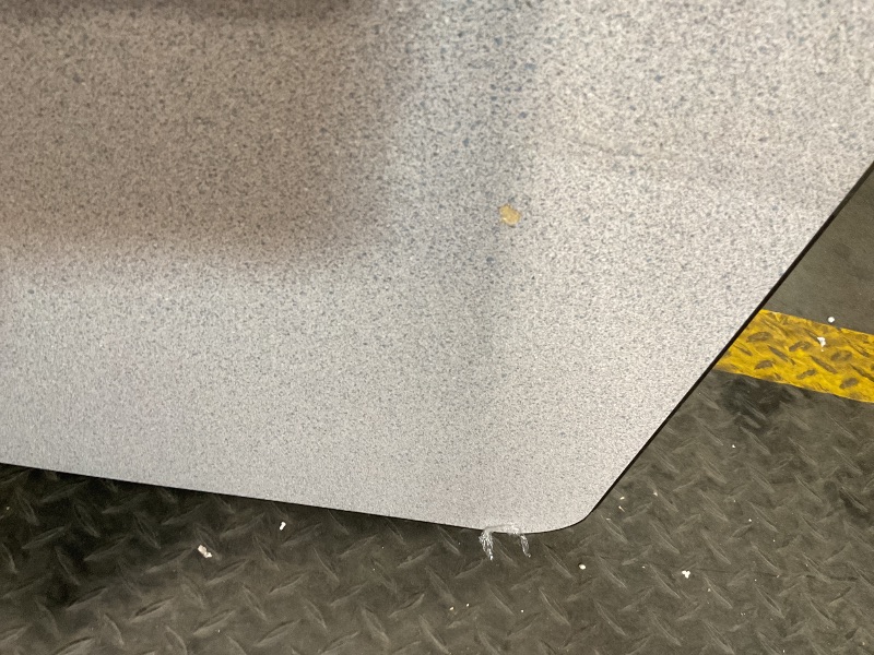 Photo 1 of **CHIPPED. SCRAPE DAMAGE ALONG LIP, CORNER POPPING OUT**60" GRAY GRANITE THERMAL-FUSED LAMINATE TOP FOLDING SEMINAR TABLE WITH PANEL LEGS