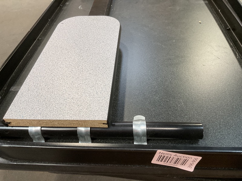 Photo 1 of **CHIP. SCRAPES**60" GRAY GRANITE THERMAL-FUSED LAMINATE TOP FOLDING SEMINAR TABLE WITH PANEL LEGS