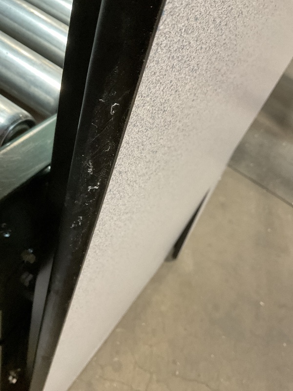 Photo 1 of **SCRAPES. CORNER COMING LOOSE**60" GRAY GRANITE THERMAL-FUSED LAMINATE TOP FOLDING SEMINAR TABLE WITH PANEL LEGS