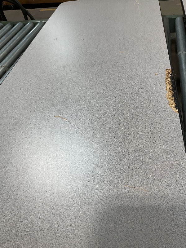 Photo 1 of **SCRATCHES. SCRAPES. MAJOR DAMAGE TO EDGE BY LIP**60" GRAY GRANITE THERMAL-FUSED LAMINATE TOP FOLDING SEMINAR TABLE WITH PANEL LEGS
