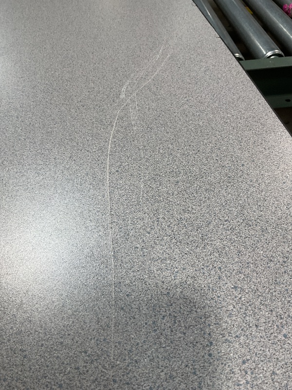Photo 1 of **SCRATCHES. SCRAPES. CRACKING**60" GRAY GRANITE THERMAL-FUSED LAMINATE TOP FOLDING SEMINAR TABLE WITH PANEL LEGS