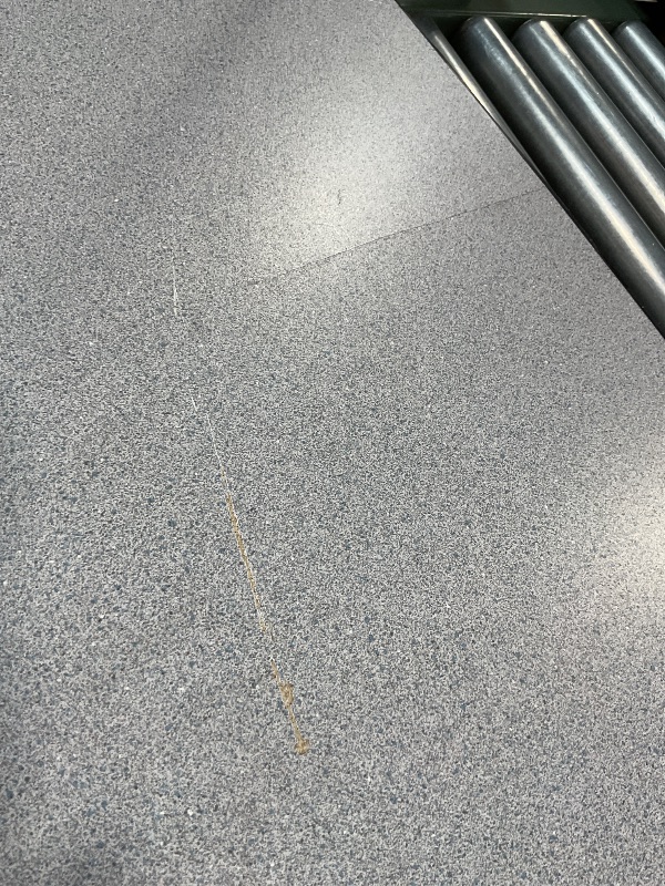 Photo 1 of **SCRATCHES. SCRAPES. CRACKING**60" GRAY GRANITE THERMAL-FUSED LAMINATE TOP FOLDING SEMINAR TABLE WITH PANEL LEGS