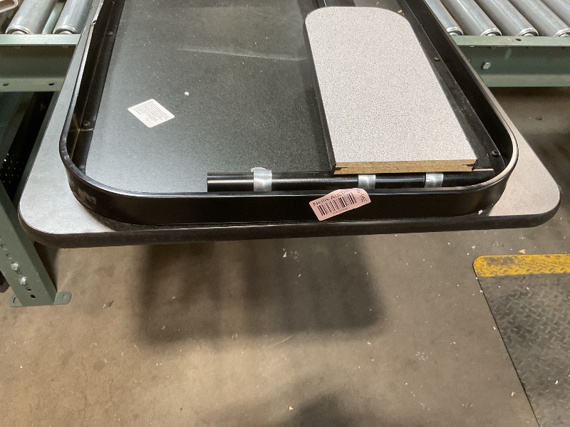 Photo 1 of **SCRATCHES. SCRAPES. CRACKING**60" GRAY GRANITE THERMAL-FUSED LAMINATE TOP FOLDING SEMINAR TABLE WITH PANEL LEGS