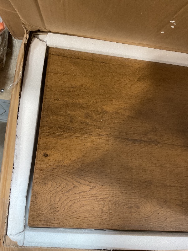 Photo 1 of **FOR PARTS ONLY/MISSING ASSEMBLY PIECES** LITTLE TREE 63" L Shaped Executive Desk with Storage, Farmhouse Home Office Desk with 2-Tier Cabinets and Shelves, Large Wooden Computer Table Business Furniture Workstation Set, Brown