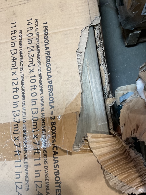 Photo 1 of **2 BOXES**Backyard Discovery Somerville 14' x 10' Cedar Wood Pergola Kit with Trellis Roof, All-Season Durability, High-Wind Rating, PowerPort, Shade for Outdoor Patio, Deck, Garden, and Entertaining