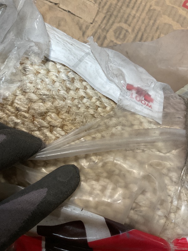 Photo 1 of **DIRT AND SCRAPE DAMAGE FROM TRANSPORT **Louie Diamond Checkerboard Jute Natural 10 ft. x 14 ft. Area Rug