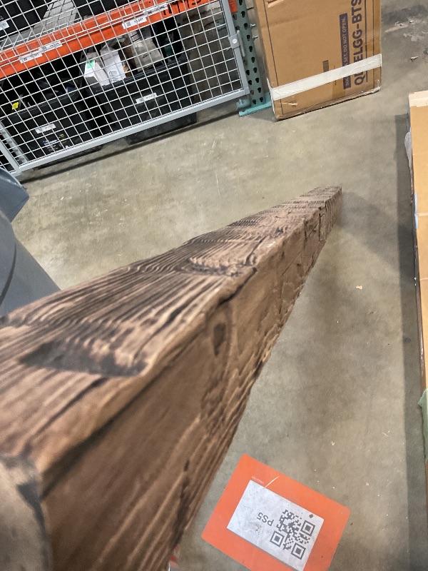 Photo 1 of **COLOR IS DARK BROWN**Heritage Timber Reclaimed Axed Cut Faux Wood Beam, 3-Sided (U-Beam), 3 1/2"W x 3 1/2"H x 72"L, 