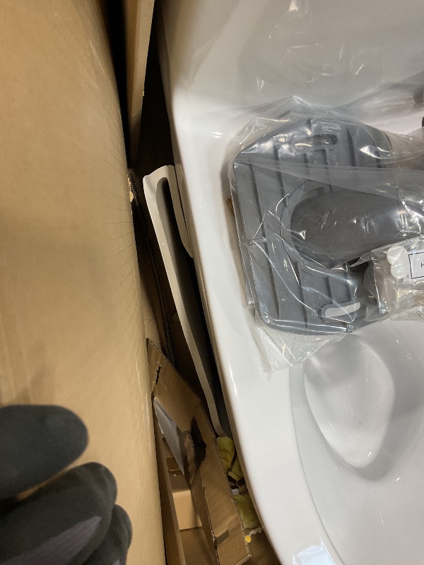 Photo 1 of **MAJOR DAMAGE TO BASE. SELLING FOR PARTS** TOTO® Aquia® IV One-Piece Elongated Dual Flush 1.28 and 0.9 GPF Universal Height, WASHLET®+ Ready Toilet with CEFIONTECT®, Cotton White- MS646234CEMFGN#01