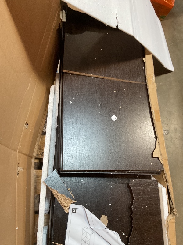 Photo 1 of **SELLING FOR PARTS. MAJOR DAMAGE. COLOR IS BROWN**Furinno Cubicle Open Back Decorative Cube Storage Organizer, 8-Cube, Light Grey