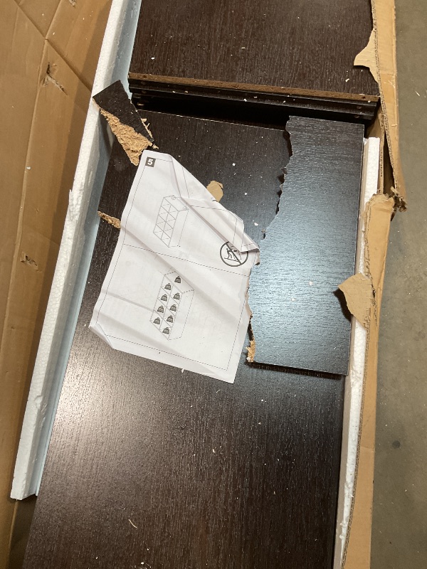 Photo 1 of **SELLING FOR PARTS. MAJOR DAMAGE. COLOR IS BROWN**Furinno Cubicle Open Back Decorative Cube Storage Organizer, 8-Cube, Light Grey