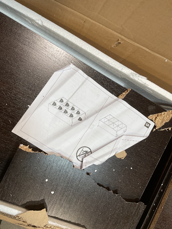 Photo 1 of **SELLING FOR PARTS. MAJOR DAMAGE. COLOR IS BROWN**Furinno Cubicle Open Back Decorative Cube Storage Organizer, 8-Cube, Light Grey