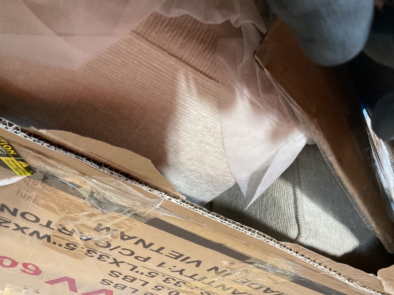 Photo 1 of **SELLING FOR PARTS AS PARTIAL SET. TWO OF FOUR BOXES. CENTER AND LEFT PIECES**YOPTO 127" L-Shaped Sectional Couch with Movable Ottoman & 6 Throw Pillows,7 Seat Chenille Upholstered Sofa W/2 Cup Holder,USB Port & Hidden Storage Box,DIY Combination,for Liv