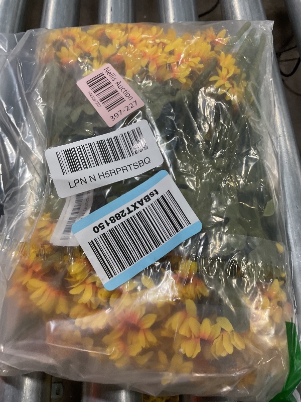 Photo 1 of 10 Bundles Artificial Mums for Outdoors, Artificial Sunset Mums - UV Resistant, Waterproof, Windproof, Autumn Fall Decor in Outdoor Settings, Look Real, Full, Vibrant (10 Bundles Glod)