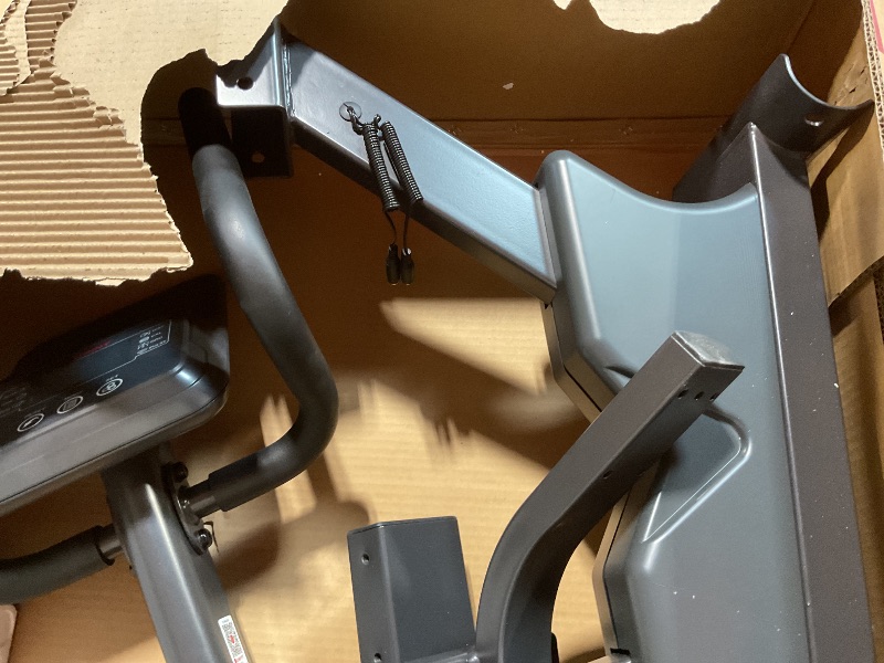 Photo 1 of **SCUFFS FROM TRANSPORT Sunny Health & Fitness Smart Recumbent Bike Exercise Machine, 350LB Weight Capacity, Non-Crank Design, Adjustable Cushion Seat for Adult/Seniors Workout at Home, Exclusive SunnyFit App Bluetooth Link