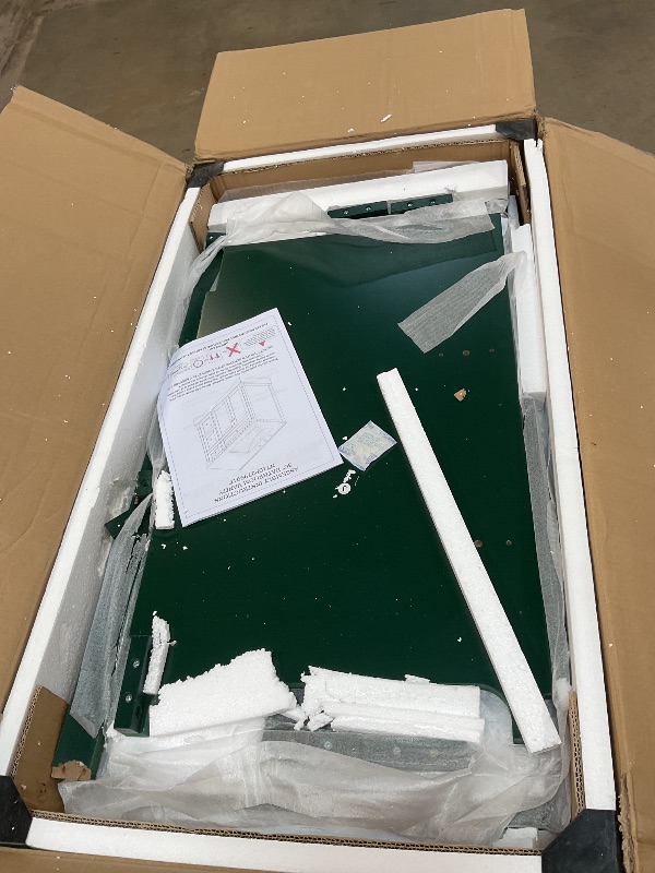 Photo 1 of **MAJOR DAMAGE TO LONG WOOD PIECE**Merax 36" Bathroom Vanity with Sink, Modern Solid Wood Frame Bathroom Vanity Storage Cabinet with Adjustable Shelf, Ceramic Sink Top, Soft Closing Doors, 3 Drawers and Tip Out Drawer, Green