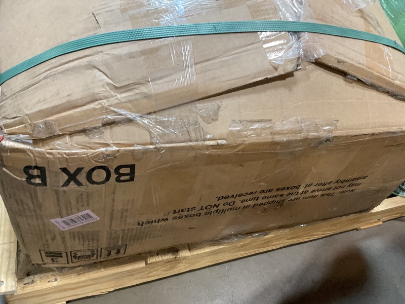 Photo 1 of **SELLING FOR PARTS AS PARTIAL SET. BOX B OF SET**KISLOT 89" Sofa Couch for Living Room Faux Leather Upholstered Couch with Deep Seats and Wide Armrests 3 Seater Comfy Sofa with Cup Holders, USB & Type-C Ports, Spring Cushion, Solid Wood Frame Brown