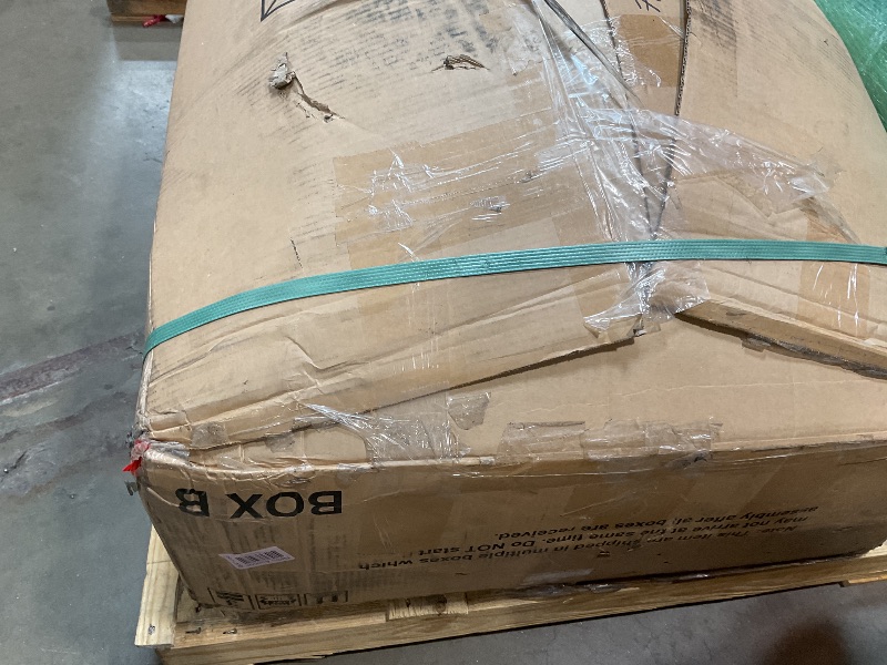 Photo 1 of **SELLING FOR PARTS AS PARTIAL SET. BOX B OF SET**KISLOT 89" Sofa Couch for Living Room Faux Leather Upholstered Couch with Deep Seats and Wide Armrests 3 Seater Comfy Sofa with Cup Holders, USB & Type-C Ports, Spring Cushion, Solid Wood Frame Brown