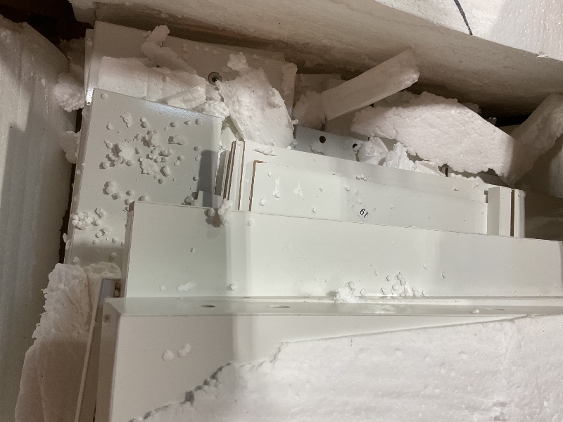 Photo 1 of **MINOR BEND DAMAGE ON SMALL PIECE.  Drawer Vanity Dresser Combo with Extendable Table & L-Shaped Desk, White MDF Large Dresser for Bedroom, Adjustable Makeup Dressing Table with Wide Storage, Desk and Vanity Combo for Small Spaces