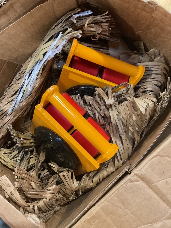 Photo 1 of **MINOR USE WEAR**VEVOR 4PCS Machinery Skates Dollies, 17,637 lb Heavy Duty Equipment Moving Skates with 4 PU Wheels, 360° Rotation Non-Slip Cap, Low-Profile Industrial Mover Rollers for Factory, Warehouse, Workshop