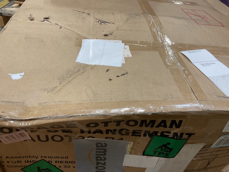 Photo 1 of **MISSING THE LEGS**INSPIRED by Bassett OSP Home Furnishings Augusta Round Storage Ottoman with Decorative Nailheads and Flip Over Lid with Serving Tray Surface, Espresso Faux Leather