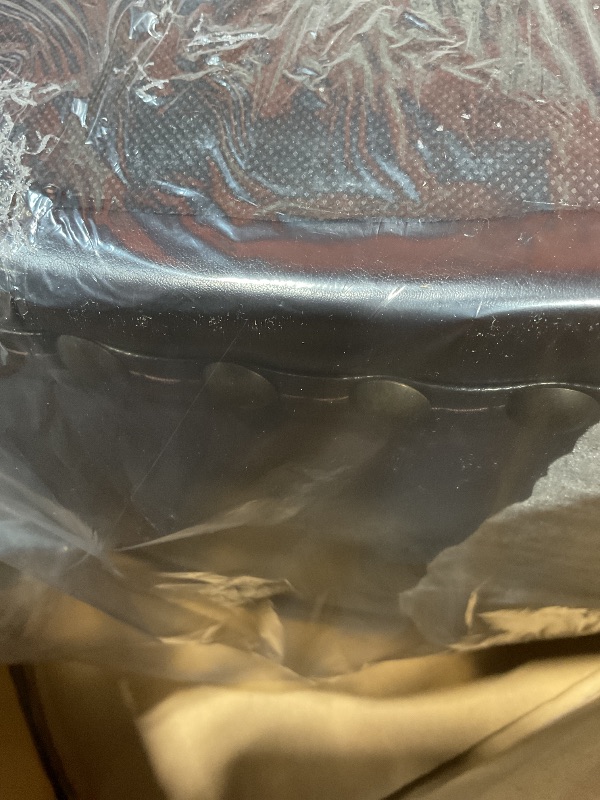 Photo 1 of **MISSING THE LEGS**INSPIRED by Bassett OSP Home Furnishings Augusta Round Storage Ottoman with Decorative Nailheads and Flip Over Lid with Serving Tray Surface, Espresso Faux Leather