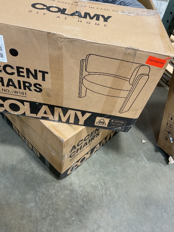 Photo 1 of **2 BOXES**COLAMY Modern Velvet Accent Chairs Set of 2, Upholstered Barrel Chairs, Comfy Side Arm Chairs with 3 Legs for Living Room, Bedroom, Reading, Black