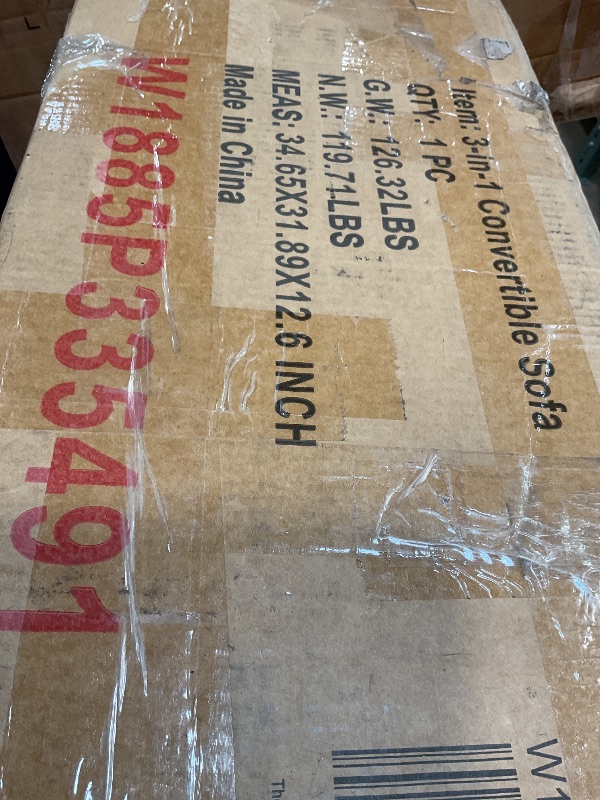 Photo 1 of ***FOR PARTS MISSING ASSEMBLY PIECES** Lyngins 73.2 Inch Queen Size Sleeper Sofa Bed, 3 in 1 Convertible Pull Out Couch Velvet Loveseat Sofa Couch Bed with Pillow for Apartment, Bedroom, Living Room, Beige