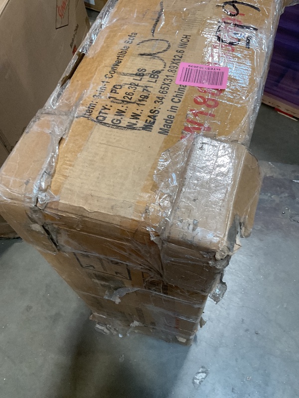 Photo 1 of ***FOR PARTS MISSING ASSEMBLY PIECES** Lyngins 73.2 Inch Queen Size Sleeper Sofa Bed, 3 in 1 Convertible Pull Out Couch Velvet Loveseat Sofa Couch Bed with Pillow for Apartment, Bedroom, Living Room, Beige