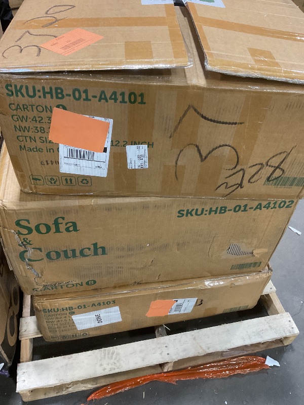 Photo 1 of **3 BOXES**HONBAY U Shaped Couch with Storage, Corduroy Sectional Couches for Living Room, Modular Sectional Sofa, Blue