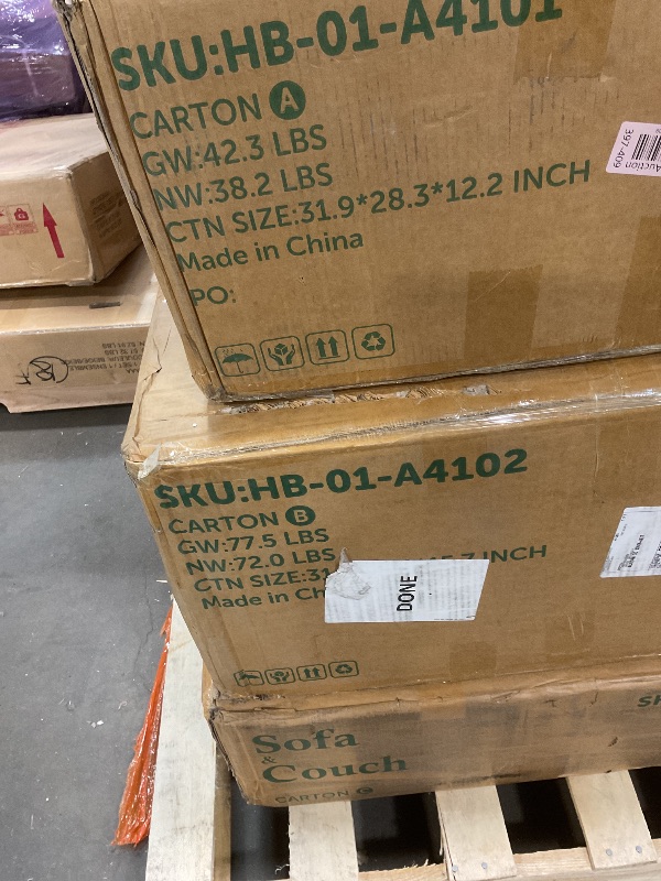 Photo 1 of **3 BOXES**HONBAY U Shaped Couch with Storage, Corduroy Sectional Couches for Living Room, Modular Sectional Sofa, Blue