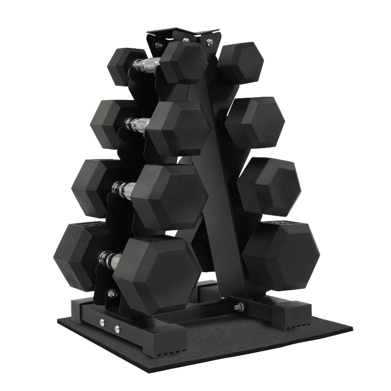 Photo 1 of **PARTIAL SET/MISSING RACK PIECES**Fitvids Rubber Coated Hex Dumbbell Weight Set and Storage Rack, 100LB Set or 150LB Set, 5-20 lbs Pairs or 5-25 lbs Pairs