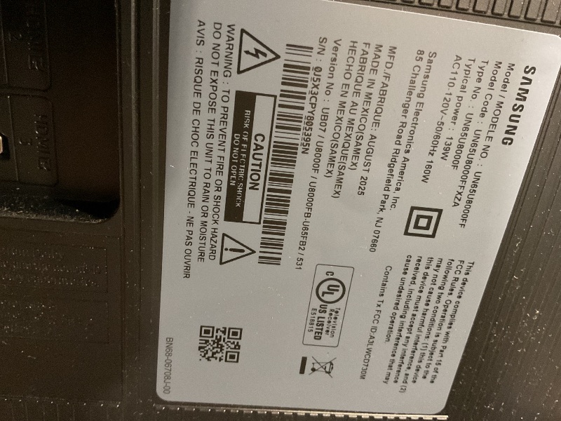 Photo 1 of ** DAMAGE TO TOP PIXELS OF SCREEN**Samsung 65-Inch Class Crystal UHD U8000F 4K Smart TV (2025 Model) Endless Free Content, Crystal Processor 4K, MetalStream Design, Knox Security, Alexa Built-in