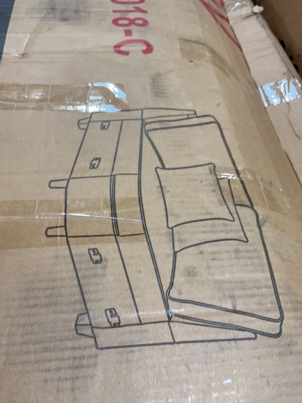 Photo 1 of **SELLING FOR PARTS AS PARTIAL SET. BOX C OF SET. Ball & Cast 127" L-Shaped Sectional Couch with Movable Ottoman&6 Throw Pillow,7 Seat Chenille Upholstered Sofa W/2 Cup Holder,USB Port&Hidden Storage Box,DIY Combination,for Livingroom,Apartment,Beige