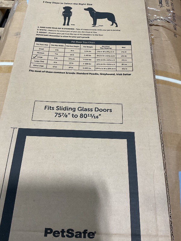 Photo 1 of ***MISSING ASSEMBLY PIECES*** PetSafe Sliding Glass Pet Door - No-Cut DIY Install Doggy Door for Renters - Aluminum Frame - Adjustable Height 75 7/8" to 81" - Ideal for Large Dogs Up to 100 lb - White