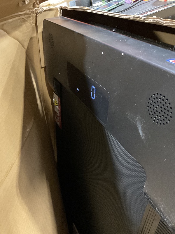 Photo 1 of **DIRT. CONTROLLED THROUGH BLUETOOTH**PACEROCKER Walking Pad Treadmill with 12% 9-Level Auto Incline, 450 lbs Capacity Bluetooth Speaker Under Desk Treadmills for Home Hiking, 5 MPH, Blue