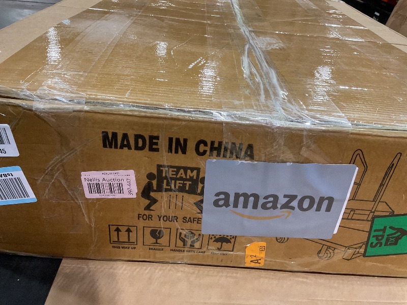 Photo 1 of **MISSING HARDWARE FOR ONE WHEEL**2IN1 Heavy Duty Panel Truck Cart,42" x 24" Flatbed Cart w/1Front&2 Side Handrails,2200 lbs Capacity Drywall Cart&Lumber Cart, Platform Truck w/2 Swivel Casters, All-Steel Hand Truck,Push Cart