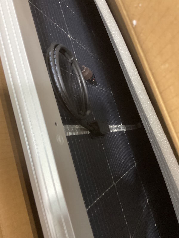 Photo 1 of **MAJOR DAMAGE TO GLASS. SELLING FOR PARTS **Renogy Bifacial Solar Panel 250W N-Type 16BB, 250 Watt Solar Panel 12V Double-Side 25% High-Efficiency, PV Module Power Charger for RV Marine Rooftop Farm Battery and Other Off-Grid Applications