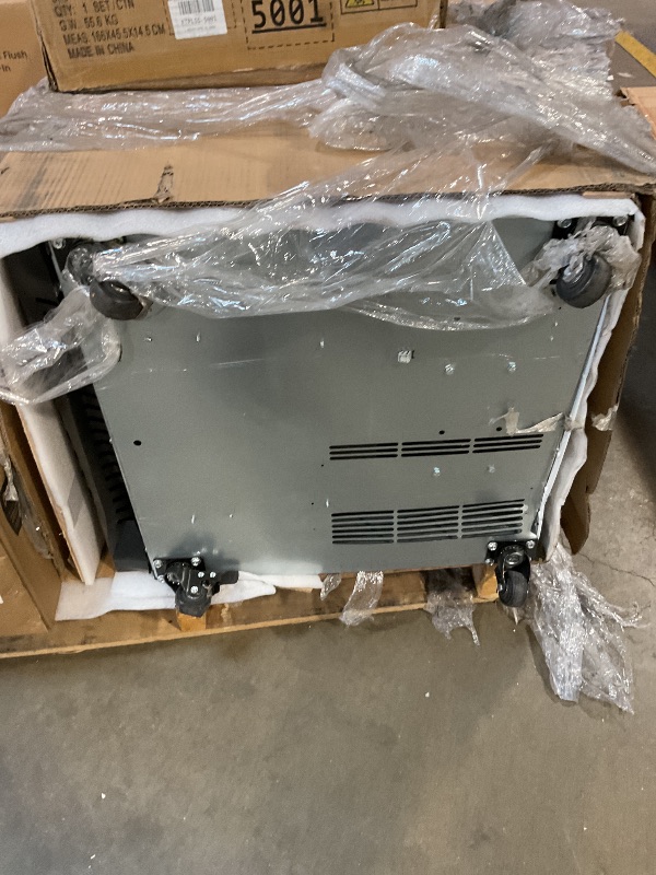 Photo 1 of **DAMAGE TO WHEEL AND BASE**Mojgar 14.8 Cu Ft Commercial Merchandiser Refrigerator for Beverage,Glass Door Upright Display Fridge with Front LED Light,Large Freestanding Business Cooler for Shop,Restaurant,Apartment,etc