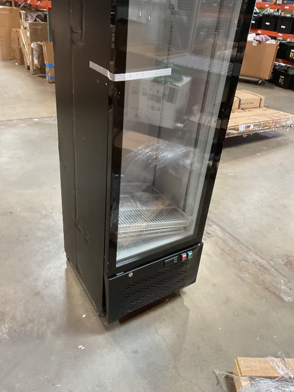 Photo 1 of **DAMAGE TO WHEEL AND BASE**Mojgar 14.8 Cu Ft Commercial Merchandiser Refrigerator for Beverage,Glass Door Upright Display Fridge with Front LED Light,Large Freestanding Business Cooler for Shop,Restaurant,Apartment,etc