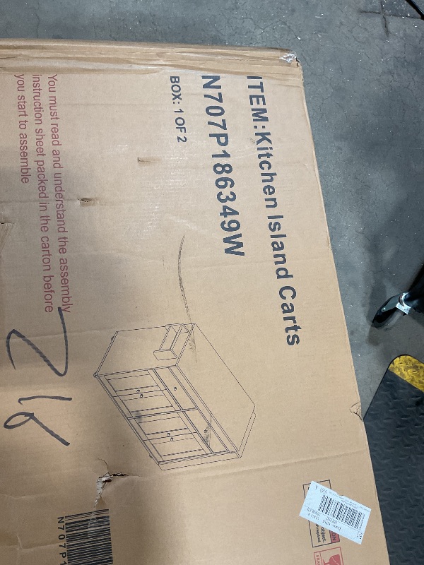 Photo 1 of **SELLING FOR PARTS. PARTIAL SET**Kitchen island cart white partial set