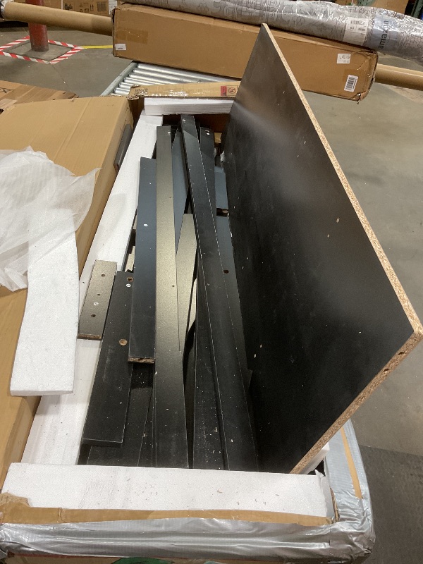 Photo 1 of **SELLING FOR PARTS**Merax Farmhouse Wood Hall Tree with Bench and Shoe Storage, 5-in-1 Coat Rack with 6 Hooks for Entrance, Hallway Black