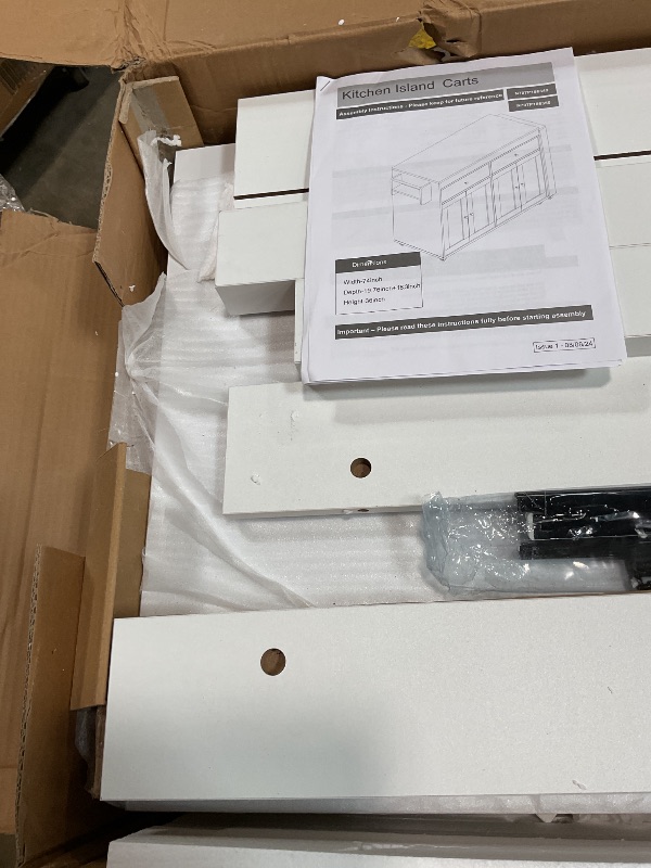 Photo 1 of **SELLING FOR PARTS** kitchen, island cart. White. Partial set.