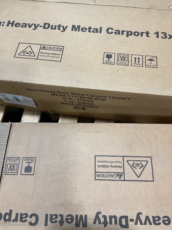 Photo 1 of **SELLING FOR PARTS IN PARTIAL SET. ** 
2 of 4 boxes Heavy duty metal carport