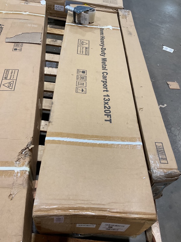 Photo 1 of **SELLING FOR PARTS IN PARTIAL SET. ** 
2 of 4 boxes Heavy duty metal carport