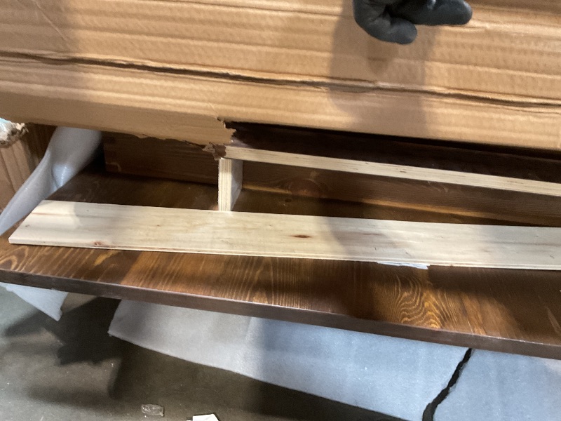 Photo 1 of **Corner piece breaking loose**Flash Furniture Hercules Series 9' x 40" Rustic Solid Pine Folding Dining Table, Rectangular Antique Farmhouse Dining and Event Extension Table